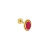 Kırmızı Mineli Oval Piercing